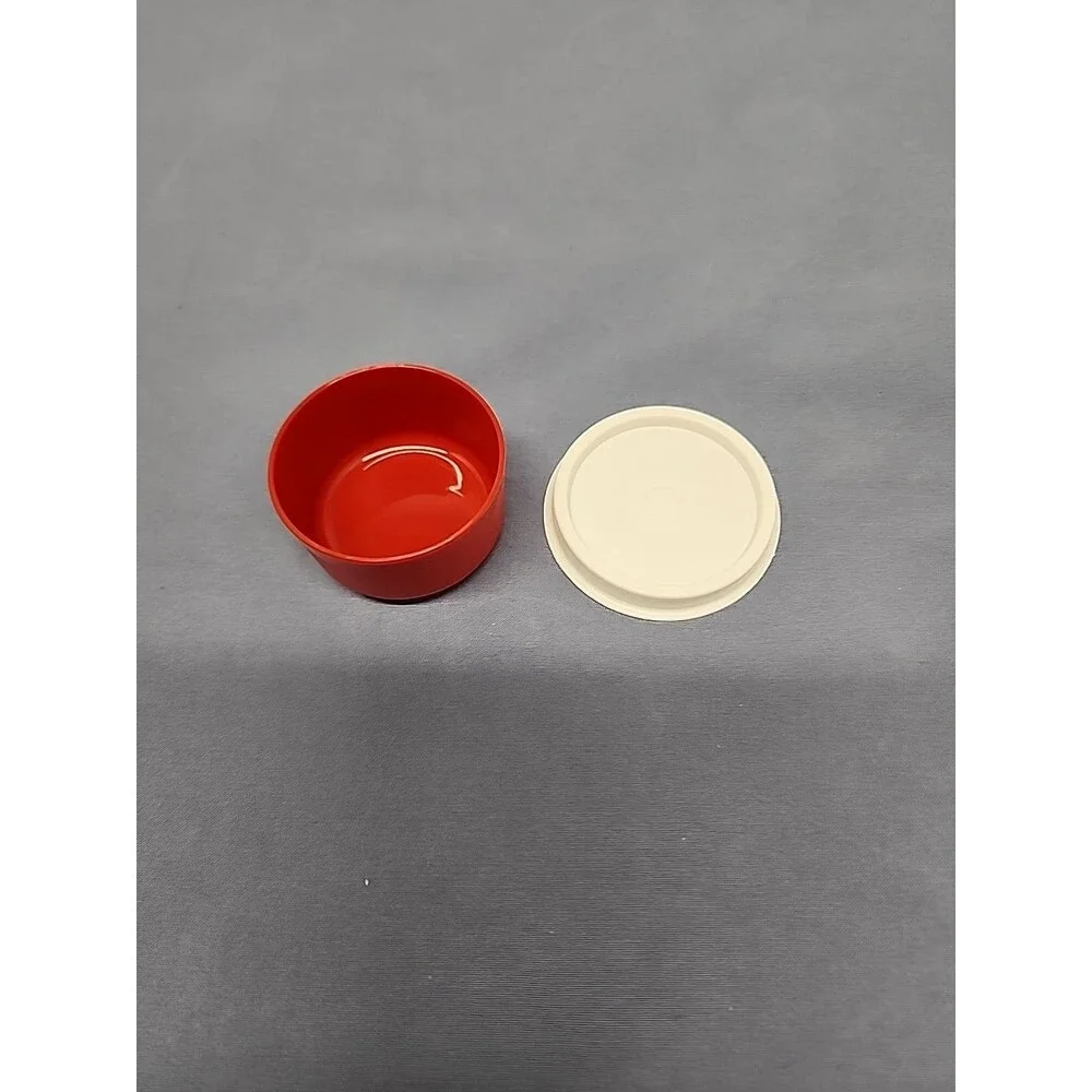 Vintage Tupperware Smidget 1 Oz. Travel Pill Container Red Lid Made In The USA